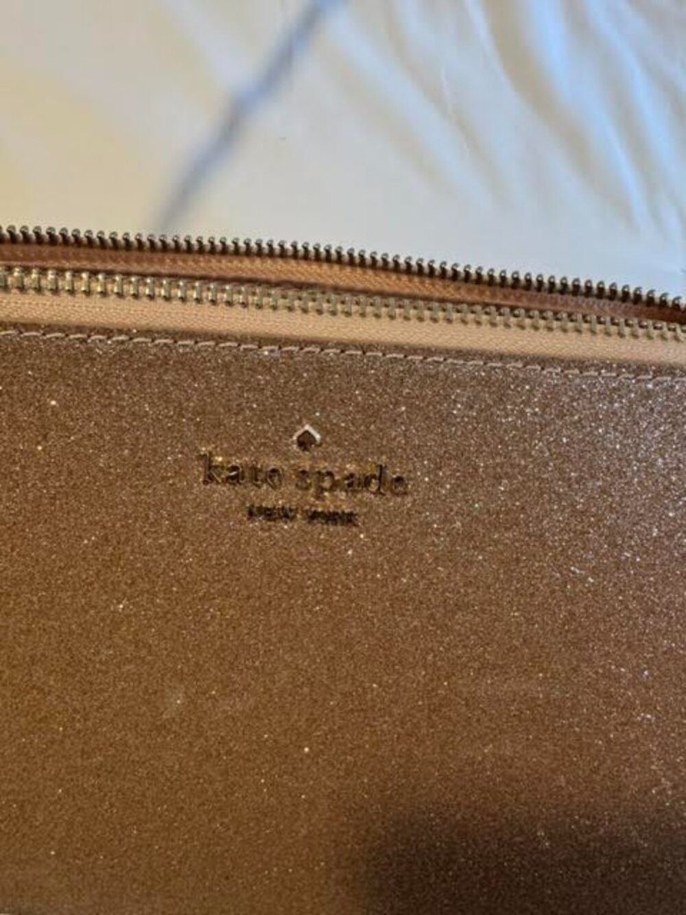 Kate Spade New York Glitter Crossbody Bag - Champagne/Rose Gold NWT - Picture 2 of 5